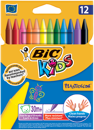 PLASTIDECOR® crayons 12 colors
