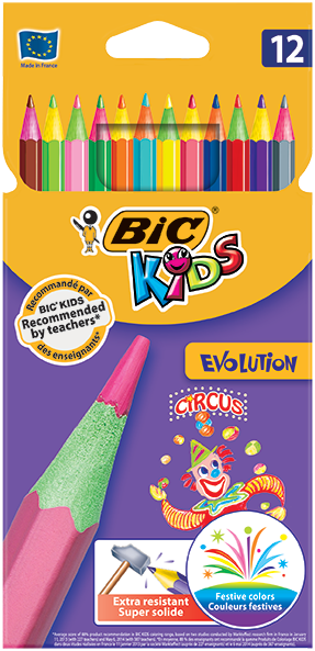 12 crayons de couleur aquarellables BIC Kids Aquacouleur