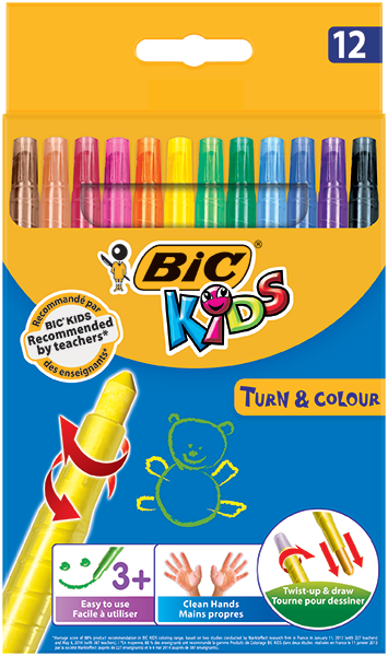 BIC Kids Plastidecor Colouring Crayons 24 Pack Suitable For Kids Aged 30  Months Do Stain Your Hands And Clothes More Durable Tha - AliExpress