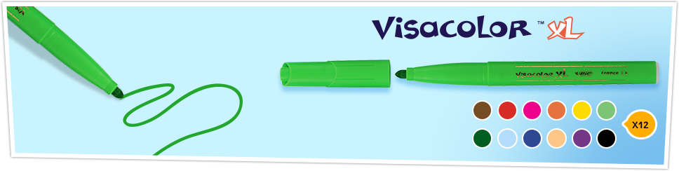 BIC KIDS Visacolor XL Feutres de Coloriage à Pointe Large Et Résistante -  Couleurs Assorties x18
