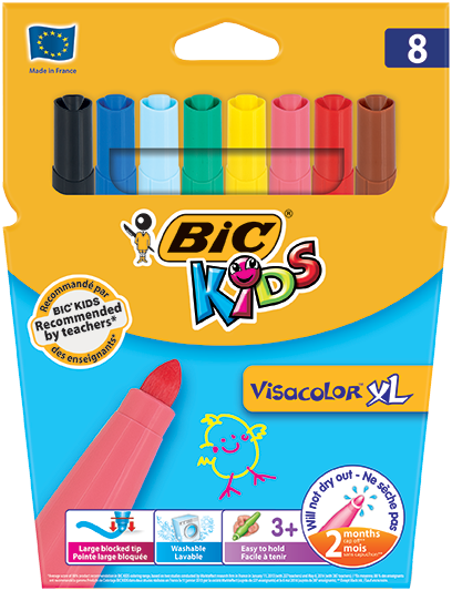 Rotulador Bic Kid Visaquarelle Punta Fina Extraflexible Pack 10 (77920)